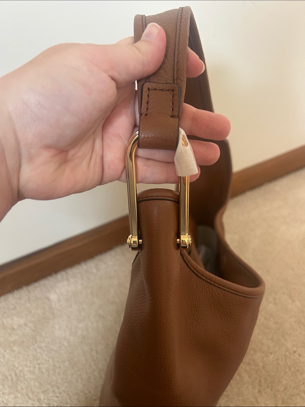 Michael Kors Brown Leather Hobo Bag - Classic Shoulder Tote - Picture 7 of 7